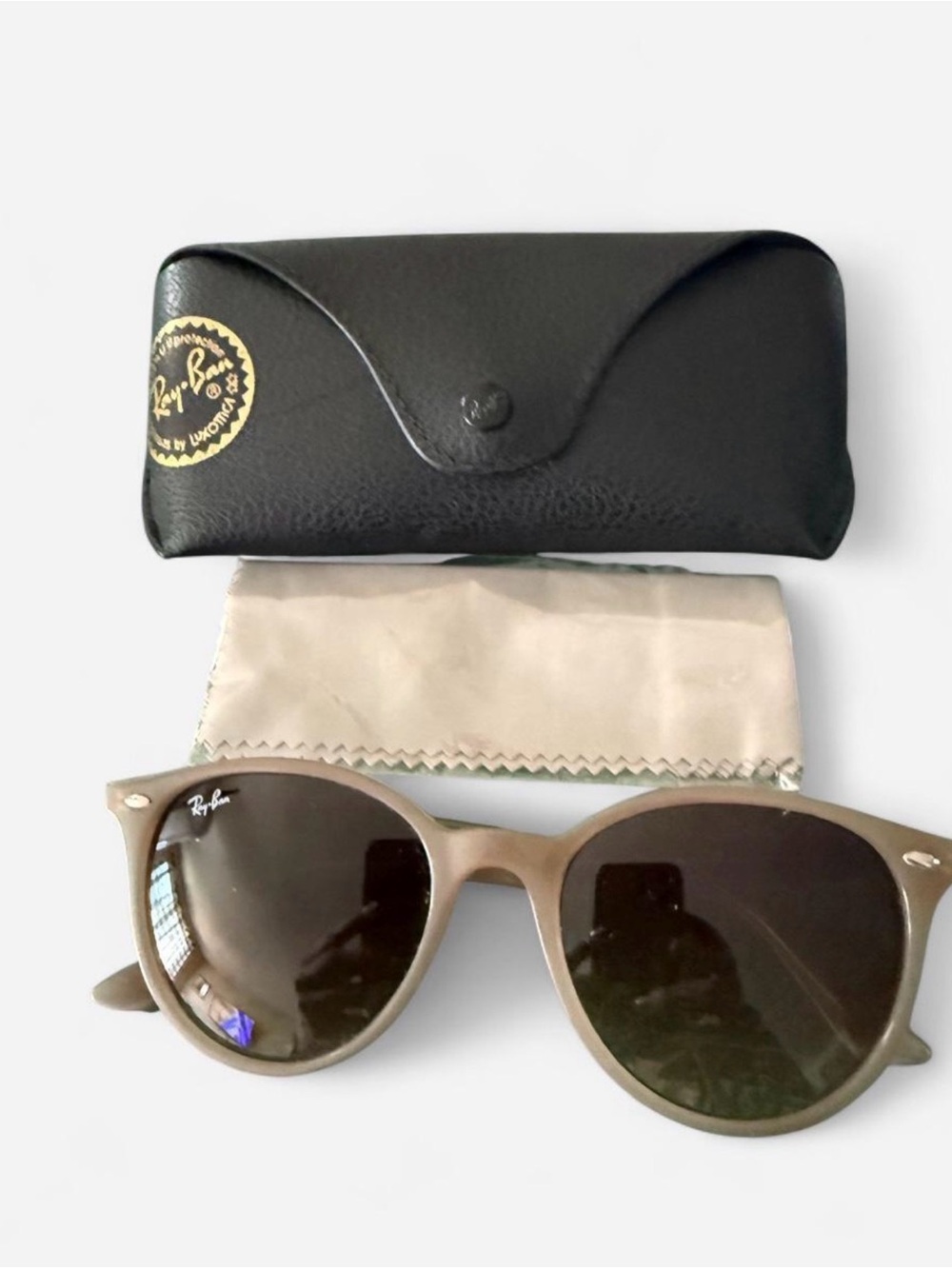 Ray-Ban Women's Taupe Frame Sunglasses with Brown Lenses
